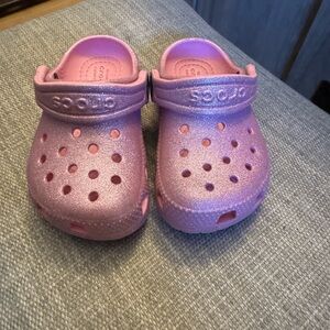 Sparkly Pink Toddler Crocs